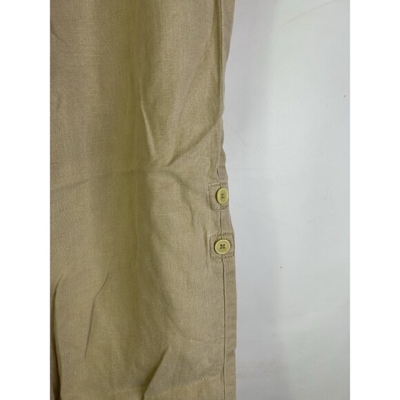 Vintage 90s Tommy Hilfiger Linen Wide Leg Cropped Flowy Pants - Picture 4 of 9